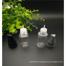 amber glass PET bottle 20ml with italic cap&tactile warning triangle=top quality ISO8317 PET/PE bottle manufactory since 2003